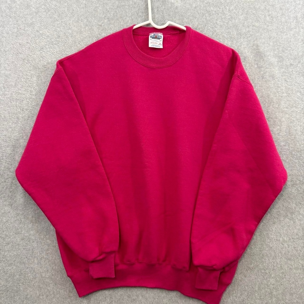 Vintage 90s Jerzees Super Sweats Blank Sweatshirt XL Pink Made in USA
